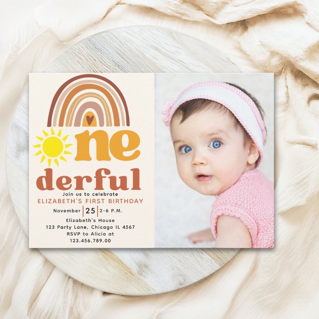 Invitation One - Derful Cute First Birthday with Boho Style  (Créateur téléchargé)