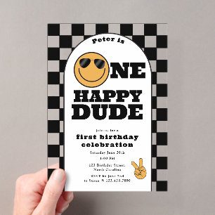 Invitation One Happy Dude pour 1er Premier Anniver