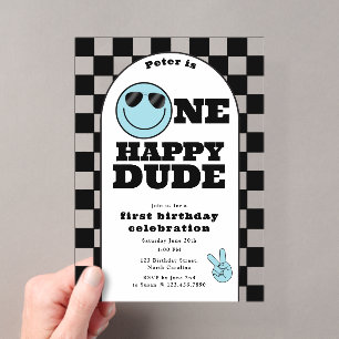 Invitation One Happy Dude pour 1er Premier Anniver
