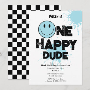 Invitation One Happy Dude pour le 1er Anniversaire