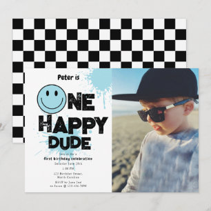 Invitation One Happy Dude pour le 1er Anniversaire