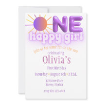 One Happy Girl, thème soleil Anniversaire Invitati