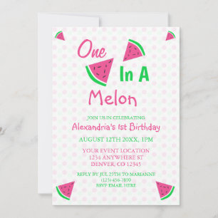Invitation One In A Melon 1er Anniversaire