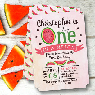 Invitation One In A Melon 1er Anniversaire