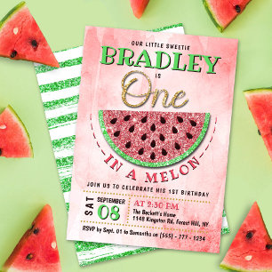 Invitation One In A Melon 1er Anniversaire