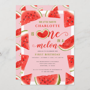 Invitation One In A Melon 1er Anniversaire Sweet Watermelon R