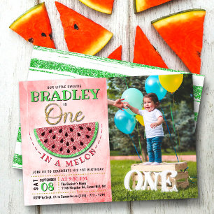 Invitation One In A Melon 1st Birday Photo