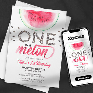 Invitation One in a Melon - Cute Watermelon Premier anniversa