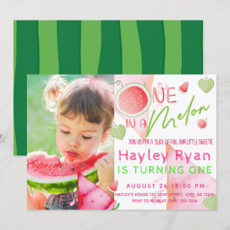 Invitation One In a Melon Photo 1er anniversaire