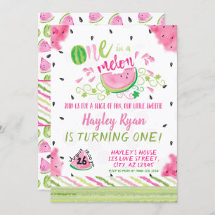 Invitation One In a Melon Watermelon Été 1er anniversaire
