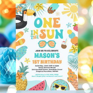Invitation One In The Sun Tropical Beach 1st Birthday Party