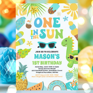 Invitation One In The Sun Tropical Beach 1st Birthday Party