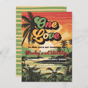 Invitation One Love Reggae Jamaïque Anniversaire