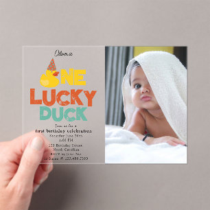 Invitation One Lucky Duck 1er Premier Anniversaire