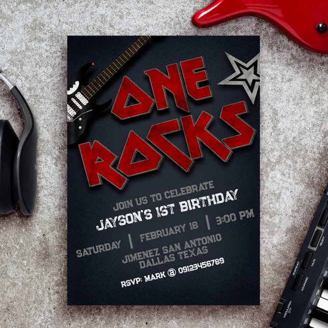 Invitation One Rocks - 1er anniversaire  (Créateur téléchargé)