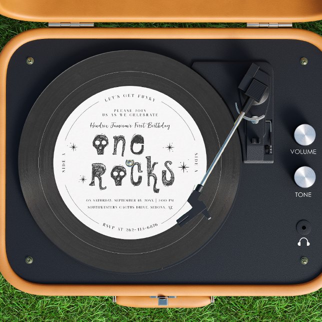 Invitation One Rocks | Disque Vinyle Rock'n'roll Rétro (Créateur téléchargé)