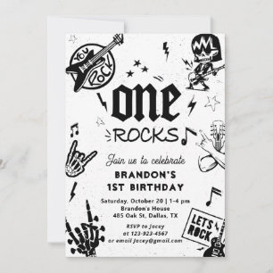 Invitation One Rocks Guitare Rock and Roll 1er Anniversaire
