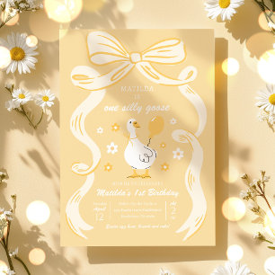 Invitation One Silly Goose 1er Anniversaire fête Printemps An