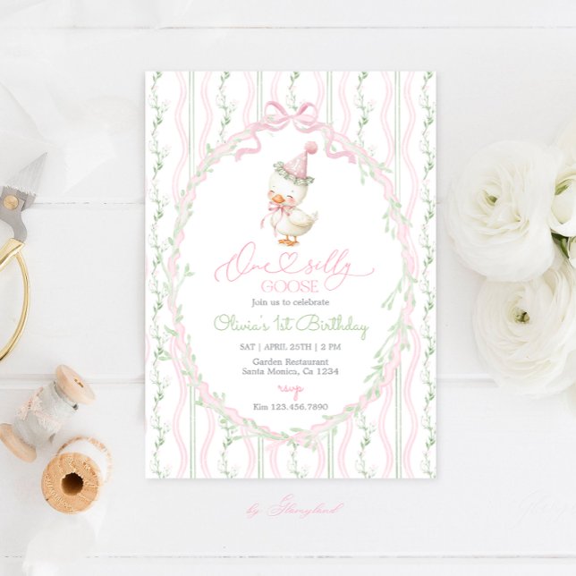 Invitation One Silly Goose 1st Birthday (Créateur téléchargé)