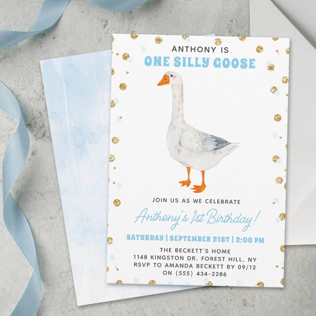 Invitation One Silly Goose Boys 1er Anniversaire (Créateur téléchargé)