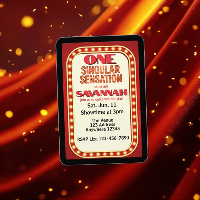 Invitation One Singular Sensation, Broadway 1st Birthday (Créateur téléchargé)