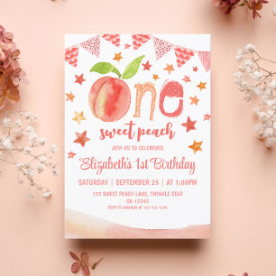 Invitation One Sweet Peach Girl 1er anniversaire