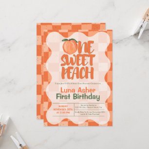 Invitation One Sweet Peach Girl 1er anniversaire