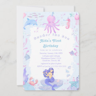 Invitation ONEder the Sea : Under the Sea 1st Birthday Party