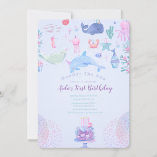 Invitation ONEder the Sea : Under the Sea 1st Birthday Party