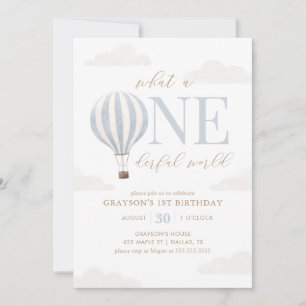 Invitation Onederder World Hot Air Balloon 1er anniversaire