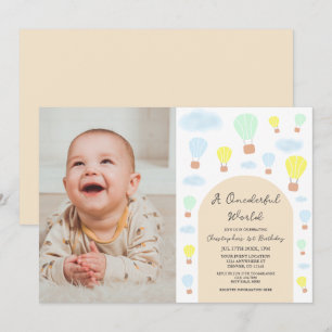 Invitation Onederder World Hot Air Balloon 1er anniversaire