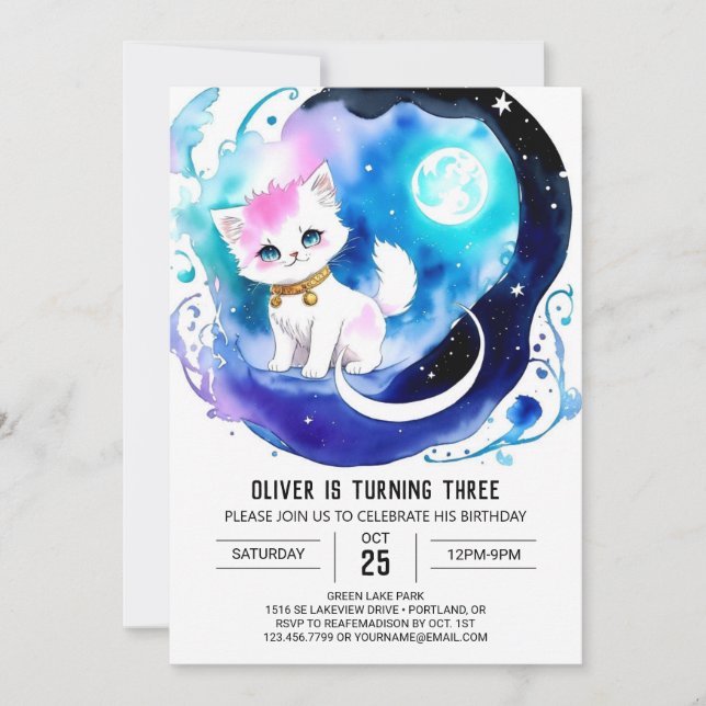 Invitation Online Kitty Magique Anniversaire (Devant)