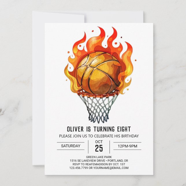 Invitation Online Pastel Sport Basketball Anniversaire (Devant)