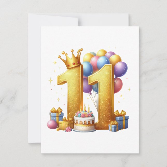 Invitation Onzième anniversaire doré (Devant)