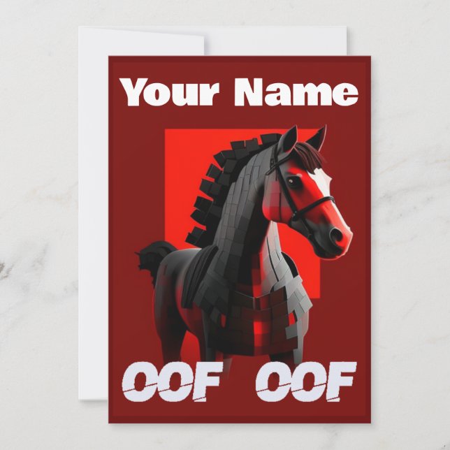 Invitation Oof Roblox Funny meme Red Horse (Devant)
