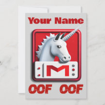 Oof Roblox Funny Mème Rouge Blanc Unicorne
