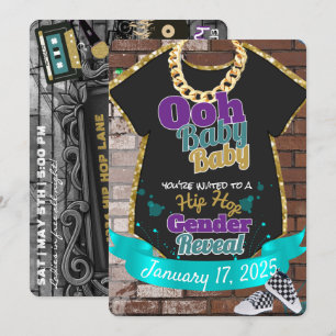 Invitation Ooh Baby Baby Purple & Turquoise Hip hop Genre Rev