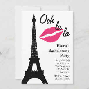Invitation Ooh la la ! Bachelorette Party (blanc)