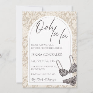 Invitation Ooh La la Bra Lingerie Lace Douche Fête des mariée