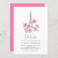 Ooh la la Eiffel Tower Pink Floral Bridal Brunch