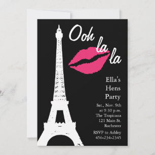 Invitation Ooh la la ! Enterrements de vie de jeunes filles