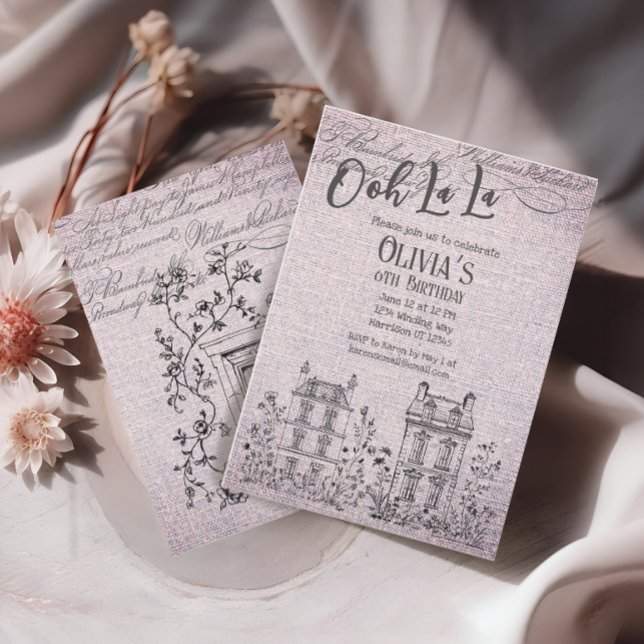 Invitation Ooh La La French Fairytale Party (Créateur téléchargé)