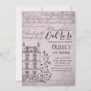 Invitation Ooh La La French Floral Paris Party