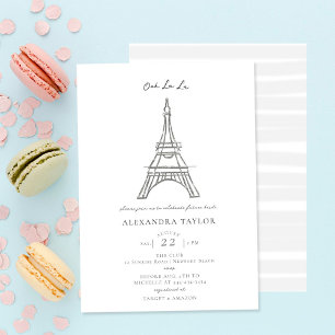 Invitation Ooh La Parties scintillant Eiffel Paris Fête des m
