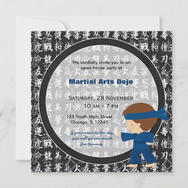 Invitation Open House des arts martiaux (Devant)