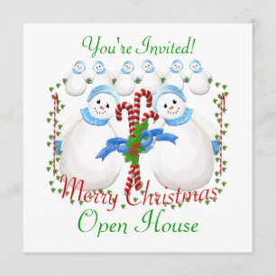 Invitation Open House des Snowmen de Noël