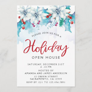 Invitation Open House Festif de Watercolor