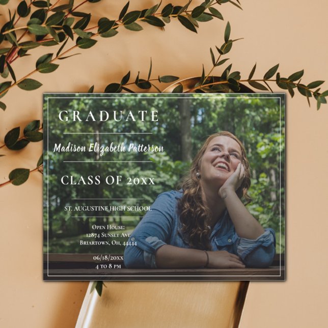 Invitation Open House - Graduation Photo Moderne (Créateur téléchargé)