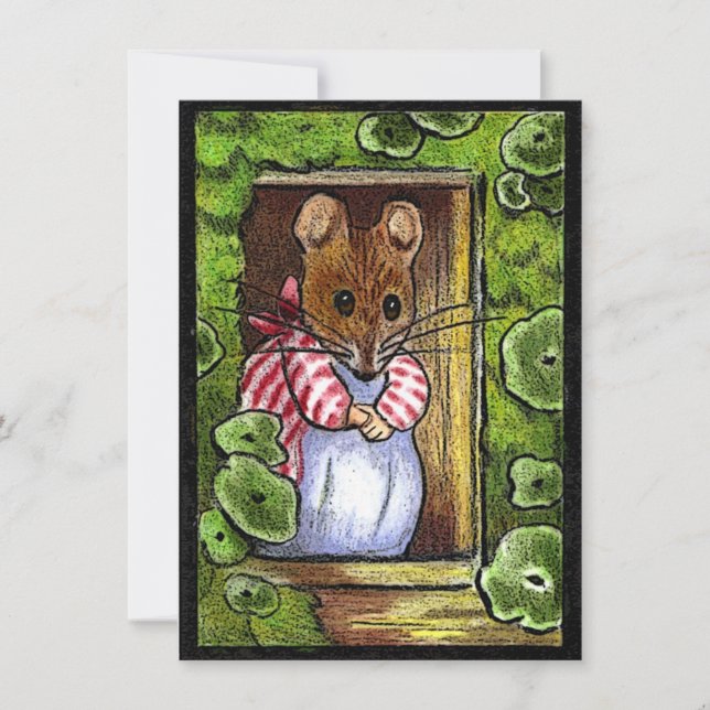 Invitation Open House : Mme Tittlemouse à la porte (Devant)
