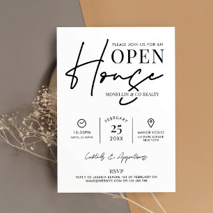 Invitation Open House Noir Blanc Immobilier